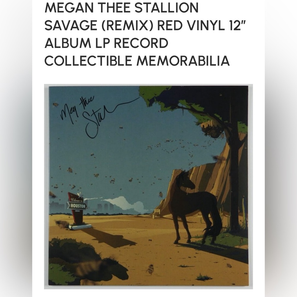 Megan Thee Stallion AUTOGRAPHED Savage/Savage Remix with Beyonce Red 12" Vinyl